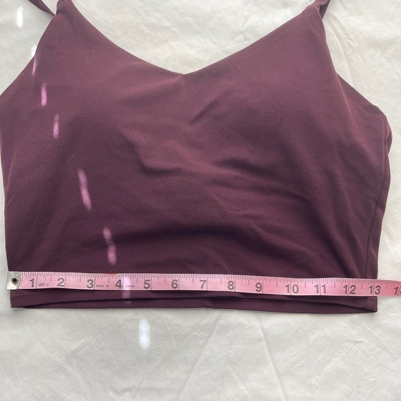 Athleta Elation V Neck Long Line Bra Burgundy color Sz S - Picture 7 of 10